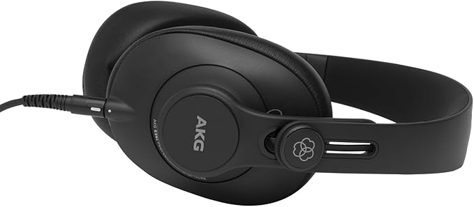 AKG Pro Audio K361 Wired, Over-Ear, Closed-Back, Light Weight, Foldable, Professional Recording Studio Headphones, Studio Monitor Mixing, Podcast, DJ Stereo Headsets, Black