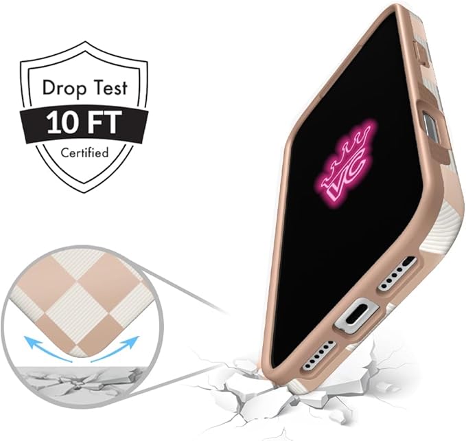 VELVET CAVIAR Case for iPhone 17 | Compatible with MagSafe | 10ft Drop Tested | Protective Designer Cases | Nude Vibe Checkered