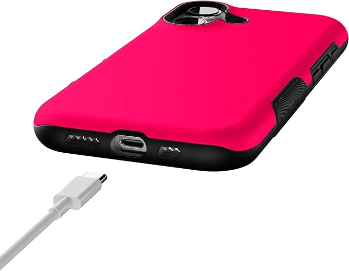 Casely iPhone 17 Case | Think Pink | Solid Neon Pink | Bold Protective Design | Compatible with MagSafe