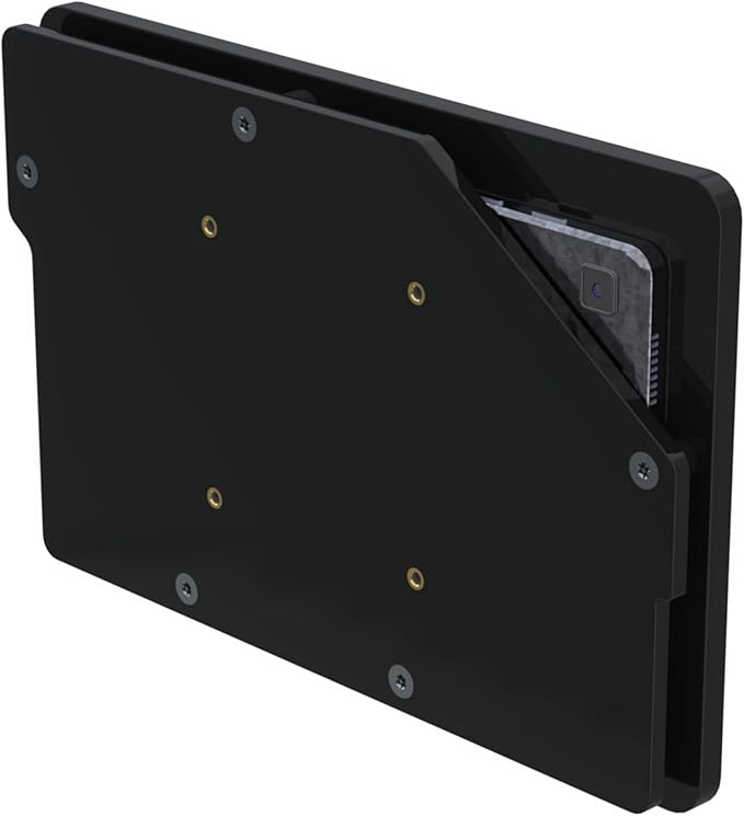 TABcare Anti-Theft Acrylic Case with 360 Rotate 180 Swivel Metal Desktop Stand & 90-Degree USB C Cable for Samsung Galaxy TAB A9 8.7" Tablet (Black, TAB A9 8.7)