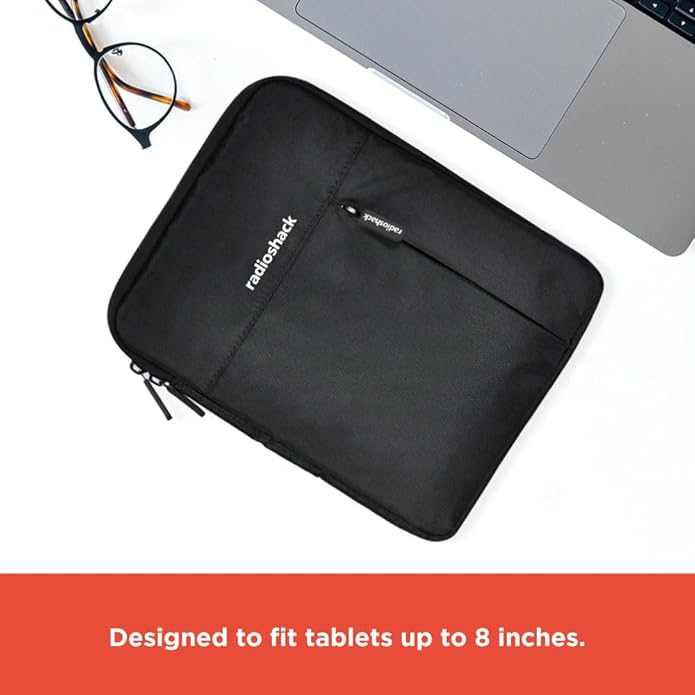 RadioShack Protective Tablet Case for iPad and for Android Tablets with Extra Pockets for Additional Accessory Storage, Black