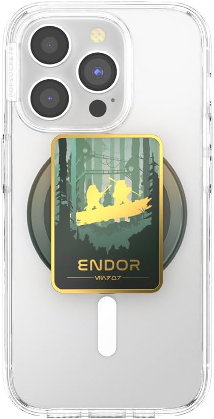 PopSockets Phone Grip for MagSafe with Kickstand, Magnetic Stand, Swappable Top, Secure Hold for iPhone MagSafe Cases, Phone & Tablet Grip, Starwars - Enamel Welcome to Endor