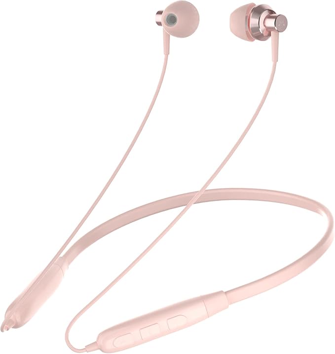 SoundMAGIC S20BT Neckband Bluetooth Headphones Wireless Earphones HiFi Stereo in Ear Headset with Microphone Lightweight Sports Earbuds Long Playtime Stable Connection Pink
