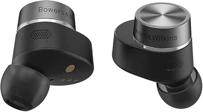 Bowers & Wilkins Pi7 S2 True Wireless Earbuds - Active Noise Cancellation, Qualcomm aptX Technology, Bluetooth, Crystal-Clear Calls, Wireless & 15-Minute Quick Charging, Satin Black