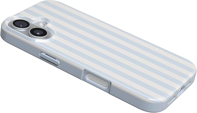 Casely iPhone 17 Case | Blue Stripes | Sunday Best | Compatible with MagSafe | Classic Ultra Slim Design