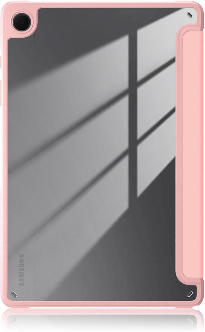Case for Galaxy Tab A9+/A9 Plus 11 inch 2024,Shockproof Cover with Clear Transparent Back Shell Case for (SM-X210/X215/X216) Auto Wake/Sleep Function,Pink