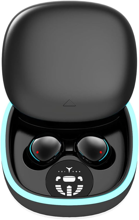 Sleep Ear Buds, True Wireless Earbuds, 2025 Ultra-Mini Bluetooth 5.4 Earbuds for Side Sleepers, Hi-Fi Stereo 3D Bass Noise Cancelling Bluetooth Headphones, Comfortable Invisible-Black