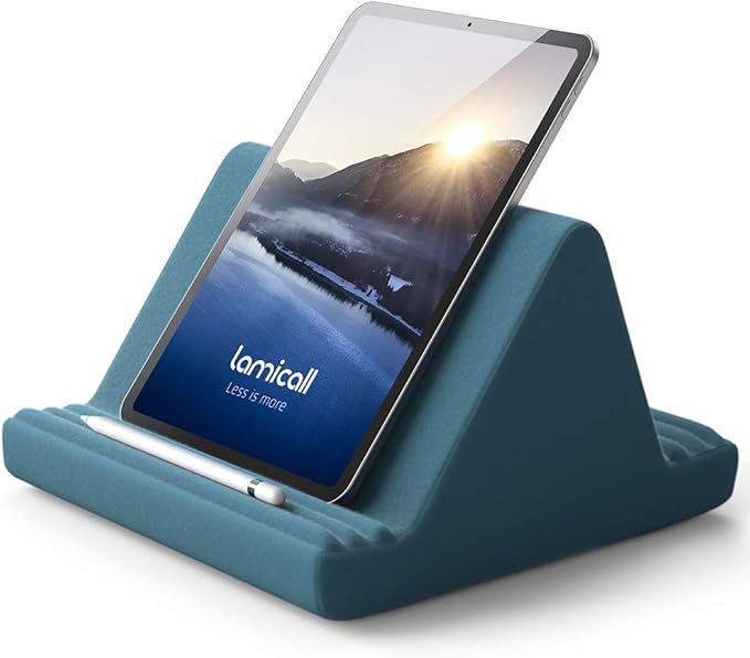 Lamicall Tablet Pillow Stand, Pillow Soft Pad for Lap - Tablet Holder Dock for Bed with 6 Viewing Angles, for iPad Pro 9.7, 10.5, 11, 12.9 Air Mini 4 3, Kindle, Galaxy Tab, E-Reader, Blackish Green