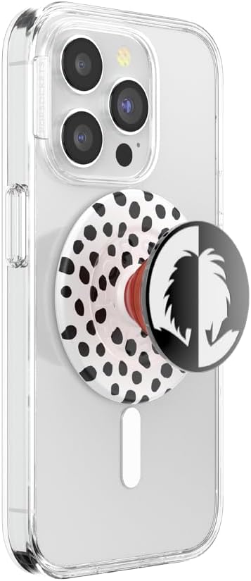 PopSockets PopGrip for MagSafe, Magnetic Phone Grip & Stand, Swappable Top, Secure Grip for iPhone MagSafe Cases, Kickstand for Hands-Free Viewing, Wireless Charging Compatible - Cruella De Vil