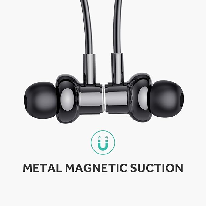 Neckband Bluetooth Headphones 100H Playtime IPX6 Waterproof Earbuds Magnetic in-Ear Wireless Earbuds Deep Bass Headset Wireless Stereo Neckband with Mic Home Traveling Outdoor Business Trips（White