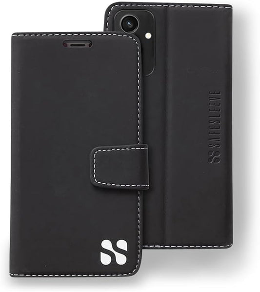 SafeSleeve EMF Protection Anti Radiation Samsung Galaxy Case: Galaxy S24 RFID EMF Blocking Wallet Cell Phone Case (Black)