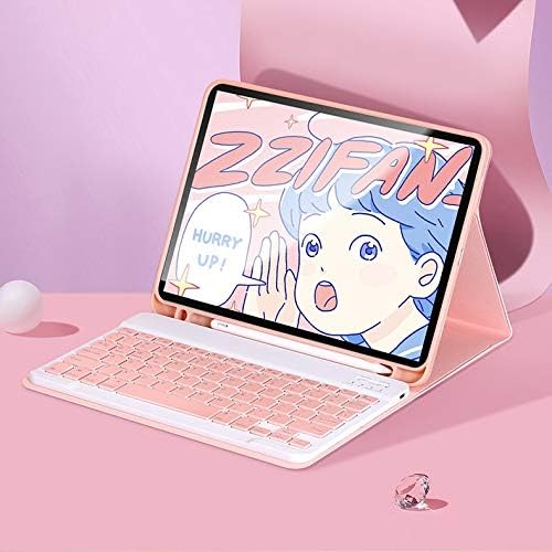 Color Keyboard for Samsung Galaxy Tab A8 10.5 inch 2022 (SM-X200/X205/X207) Keyboard Case Cute Detachable Removable Wireless Bluetooth Keyboard Cover (Pink)
