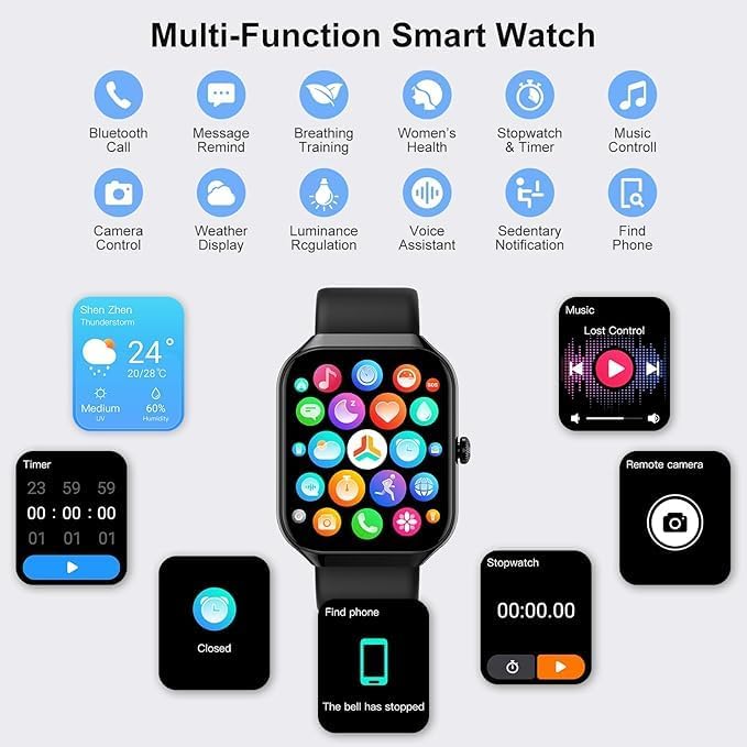 Men's and Women's smartwatches, high-Definition Touch Screens, Bluetooth Calling
