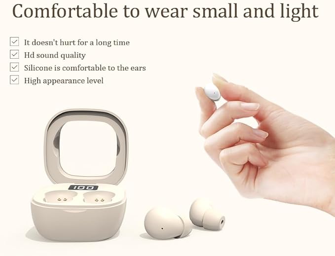 Invisible Mini Earbuds for Work and Sleep, Best for Small Ear Canals, Bluetooth 5.3, 24 Hours Battery Life