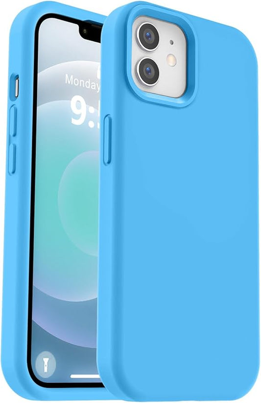 Vooii Compatible with iPhone 12 Case/iPhone 12 Pro Case, Liquid Silicone Upgrade [Soft Anti-Scratch Microfiber Lining] [Shockproof Drop Protection] Phone Case 6.1 inch - Blue