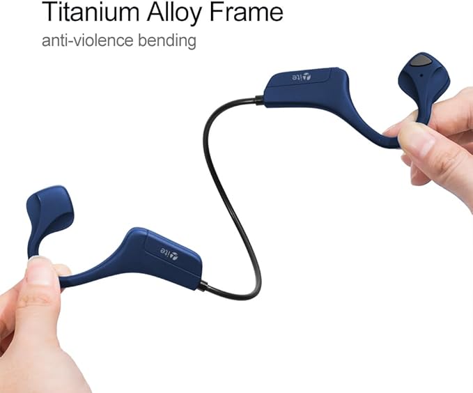 Open Ear Bone Conduction Headphones - Bluetooth 5.0 Headset, IP65 Waterproof Earphones, Type-C Charging, Long Battery Life, 25g Lightweight