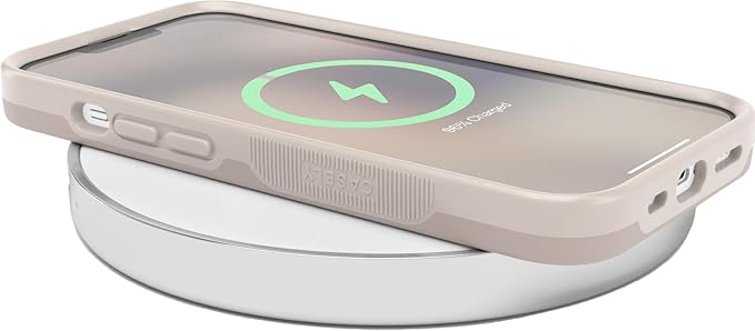 Casely iPhone 14 Case | Taupe on Nude | Neutral Solid Beige Aesthetic Cream | Compatible with MagSafe | Bold Protective Design