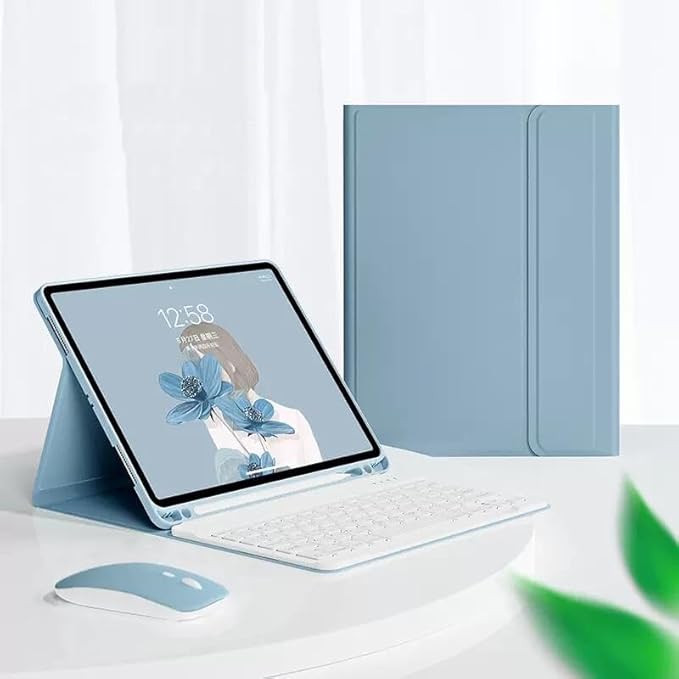 Keyboard Case with Mouse for Galaxy Tab A9+ 11" / A9 Plus 11 inch 2023 Tablet SM-X210/X216/X218, Detachable Backlit Color Keyboard Case, Mist Blue