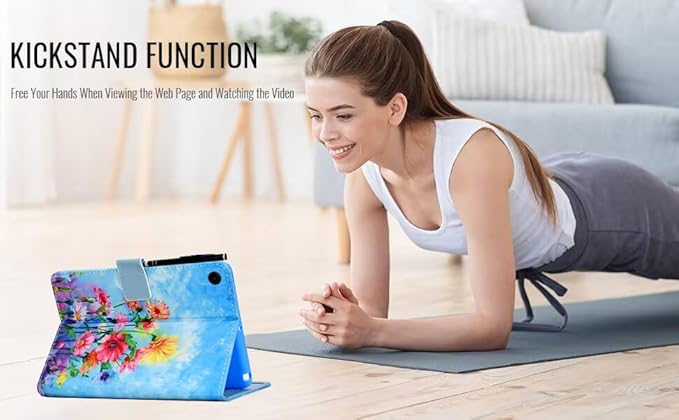 KEROM Case for Samsung Galaxy Tab A9+ Plus 11 Inch 2024 2023 (SM-X210/X216/X218), Slim PU Leather Stand Case Protective Cover for Galaxy Tab A9+/A9 Plus Tablet, Auto Wake/Sleep - Garden
