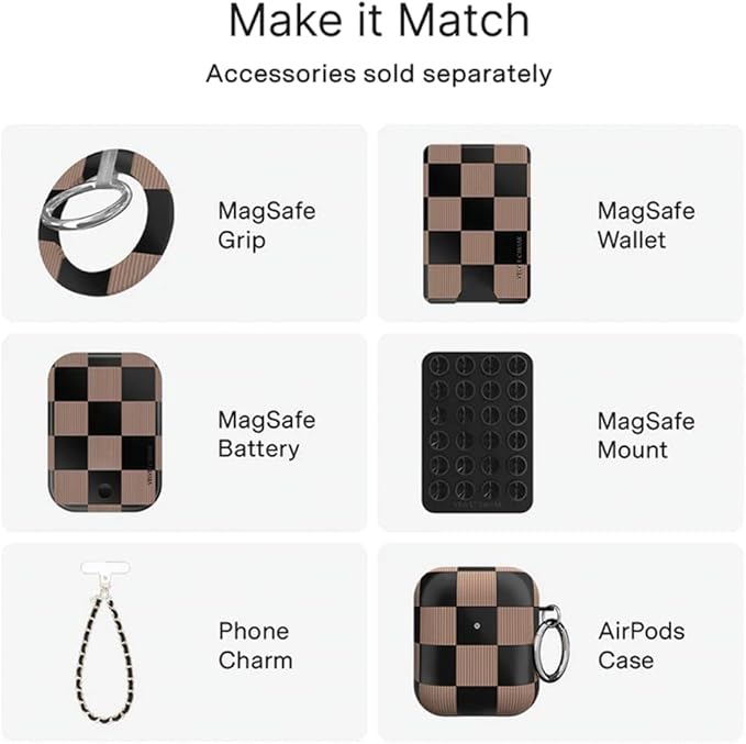 VELVET CAVIAR Case for iPhone 17 Pro | Compatible with MagSafe | 10ft Drop Tested | Protective Designer Cases | Mocha Vibe Checkered