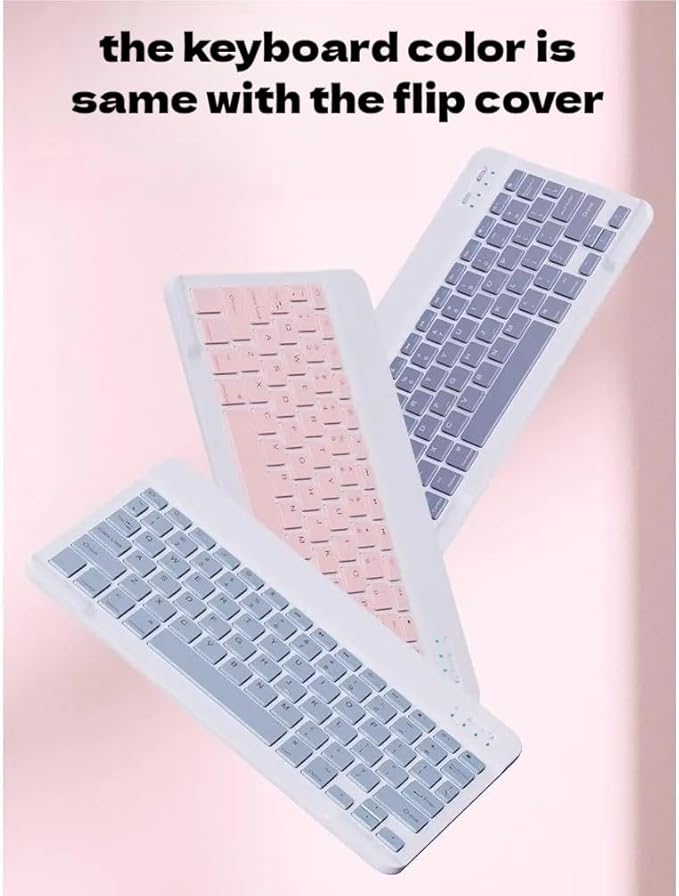 Keyboard Case for Lenovo Tab M10 Plus 3rd Gen Case 10.6 Inch 2022(TB125FU/TB128FU/TB128XU), Slim Flip Case with Magnetically Detachable Candy Color Keyboard, Black