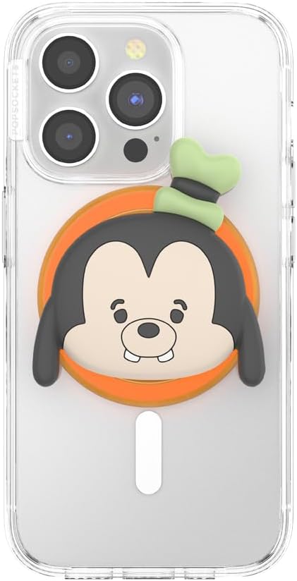 PopSockets Phone Grip for MagSafe with Kickstand, Magnetic Stand, Swappable Top, Secure Hold for iPhone MagSafe Cases, Phone & Tablet Grip, Cute PopSockets, Disney - Kawaii Goofy