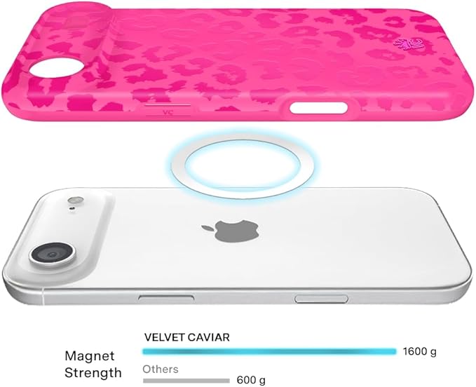 VELVET CAVIAR Case for iPhone 17 Air | Compatible with MagSafe | 10ft Drop Tested | Protective Designer Cases | Even Hotter Pink Leopard