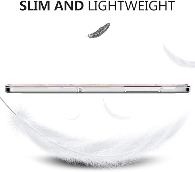 MoKo Case for Galaxy Tab A9+/A9 Plus 11 inch 2023, Slim Stand Protective Smart Cover with Hard PC Translucent Back Shell for Tab A9+ Tablet (SM-X210/X216/X218), Auto Wake/Sleep, Light Pink Gold Marble