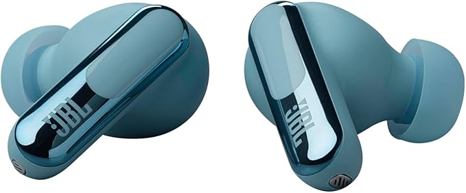 JBL Live Beam 3 - True Wireless Noise-Cancelling Closed-Stick Earbuds, 48Hrs Total Playback, Wireless Charging, 6 Mics for Perfect Calls, Multi-Point Connection, IP55 Waterproof and dustproof (Blue)