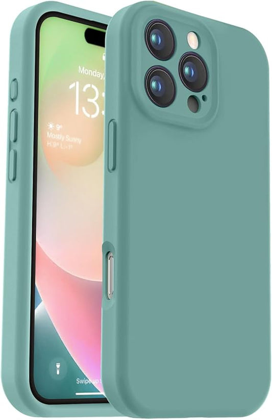 Vooii Compatible with iPhone 16 Pro Max Case, Liquid Silicone Upgrade [Camera Protection] [Soft Anti-Scratch Microfiber Lining] Shockproof Phone Case for iPhone 16 Pro Max 6.9 inch - Pine Green