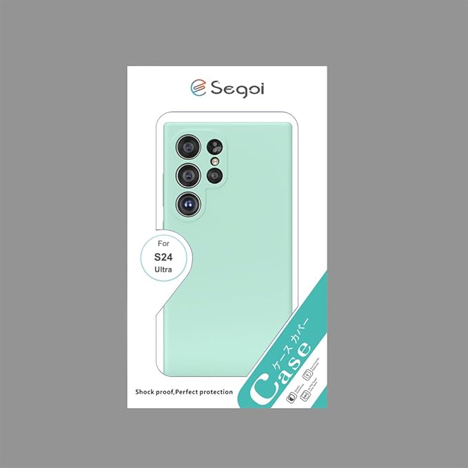 E Segoi Designed for Galaxy S24 Ultra Case, Liquid Silicone Gel Rubber Shockproof Case Soft Microfiber Cloth Lining Cushion Compatible with Galaxy S24 Ultra 5G 6.8 inch (Mint, S24 Ultra - 6.8")