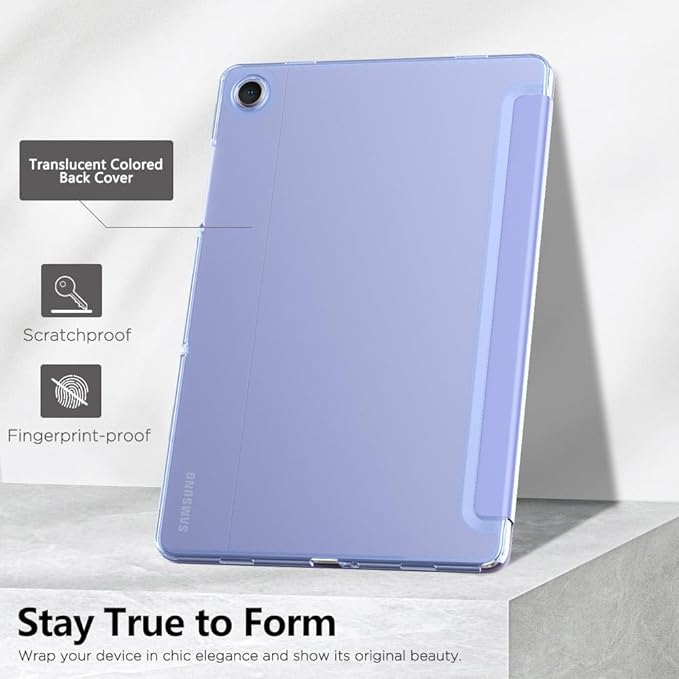 MoKo Case for Galaxy Tab A9+/A9 Plus 11 inch 2023, Slim Stand Protective Smart Cover with Hard PC Translucent Back Shell for Tab A9 Plus Tablet (SM-X210/X216/X218), Auto Wake/Sleep, Lavender Purple