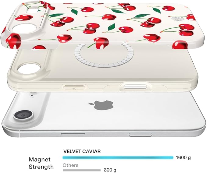 VELVET CAVIAR Case for iPhone 17 Air | Compatible with MagSafe | 10ft Drop Tested | Protective Designer Cases | Mon Cheri Cherry