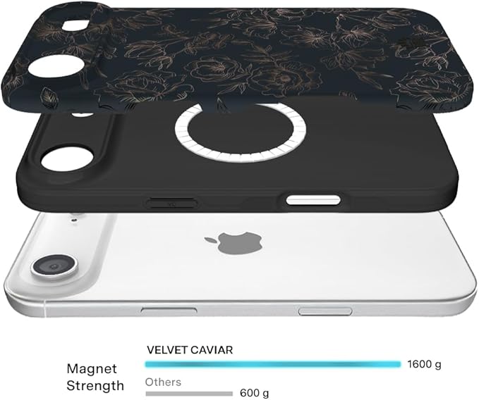 VELVET CAVIAR Case for iPhone 17 Air | Compatible with MagSafe | 10ft Drop Tested | Protective Designer Cases | Floral Rose Gold Flowers