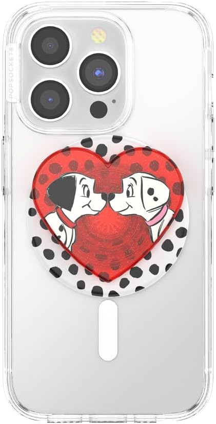 PopSockets Phone Grip for MagSafe, Secure Magnetic Phone Grip & Stand, Hands-Free Kickstand, Wireless Charging Compatible, Disney - Heart Two Cute