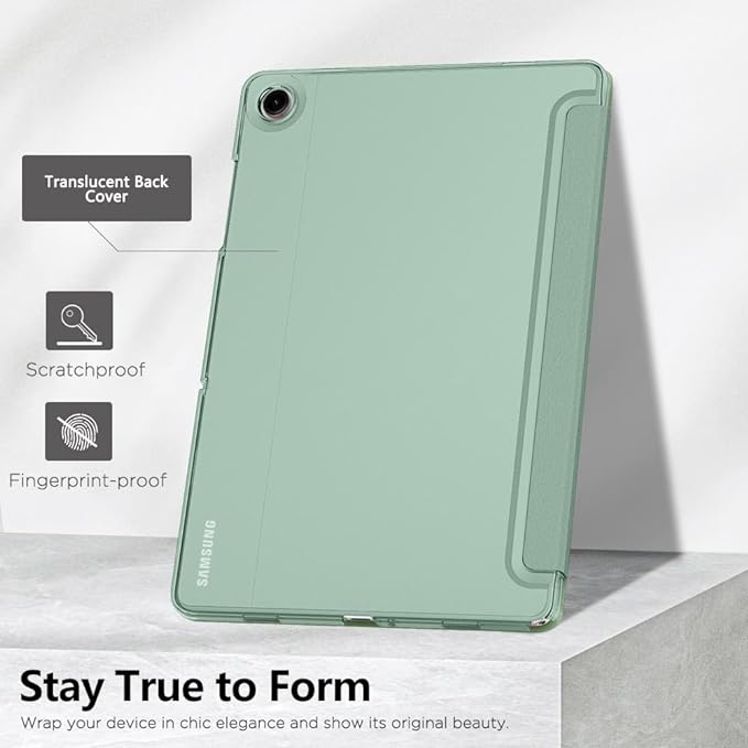 MoKo Case for Galaxy Tab A9+/A9 Plus 11 inch 2023, Slim Stand Protective Smart Cover with Hard PC Translucent Back Shell for Tab A9 Plus Tablet (SM-X210/X216/X218), Auto Wake/Sleep, Agave Green