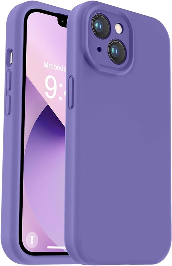 Vooii Compatible with iPhone 13 Case, Liquid Silicone Upgrade [Camera Protection] [Soft Anti-Scratch Microfiber Lining] Shockproof Phone Case for iPhone 13 6.1 inch - Iris