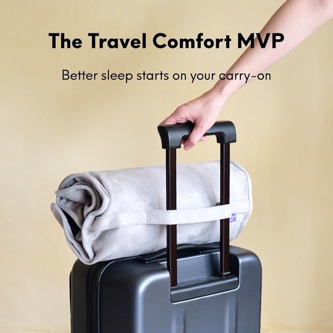 Cushion Lab Travel Deep Sleep Pillow – Compact Memory Foam Neck Pillow for Sleeping, Portable Pillow for Hotels, Camping, Side & Back Sleepers, On-The-Go – Calm Grey