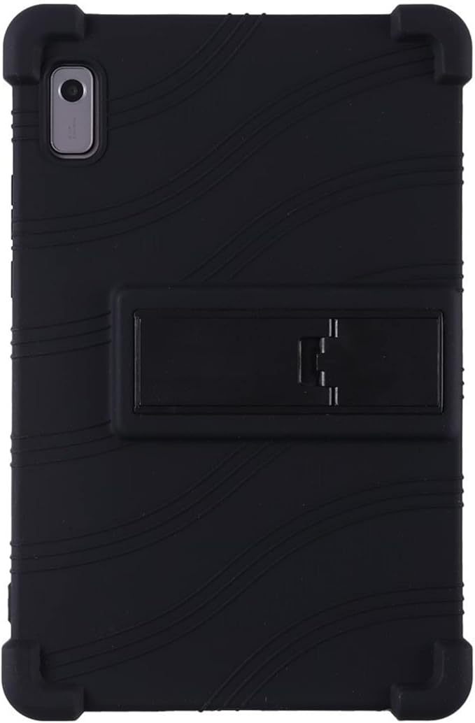 Case for Lenovo Tab M9 Cover 9.0 inch (TB-310FU,2023 Released), Kids Friendly Soft Silicone Adjustable Stand Cover for Lenovo Tab M9 Tablet (Black)