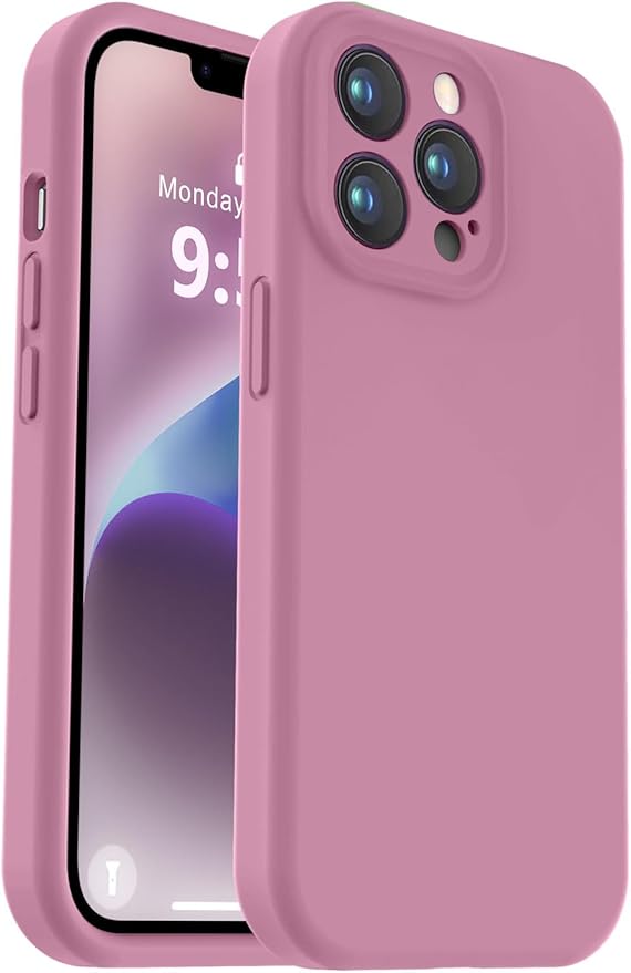Vooii Compatible with iPhone 13 Pro Max Case, Liquid Silicone Upgrade [Camera Protection] [Soft Anti-Scratch Microfiber Lining] Shockproof Phone Case for iPhone 13 Pro Max 6.7 inch - Lavender Purple