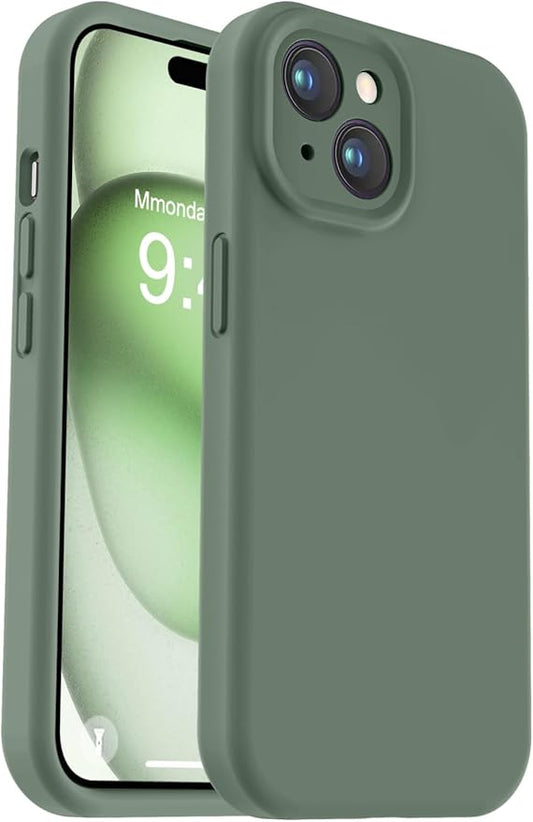 Vooii Compatible with iPhone 15 Case, Upgrade Defender Liquid Silicone, [Enhanced Camera Protection] [Soft Anti-Scratch Microfiber Lining] Shockproof Phone Case for iPhone 15 6.1 inch - Cypress