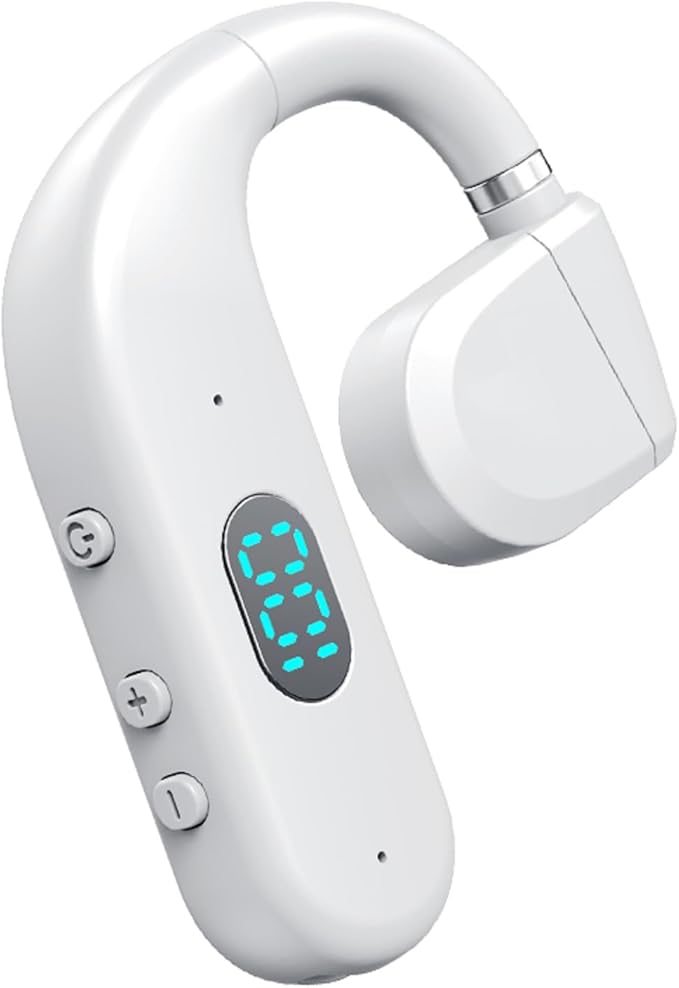 One Ear Headset Open Ear Air-Bone Conduction Headphones Wireless Bluetooth Headset Earpiece with Microphone for Cell Phones 30H Playtime Air-Bone Conducting Ear Piece Earphones for Sports Work