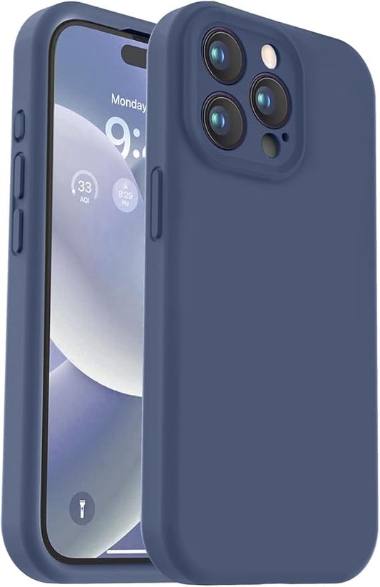 Vooii Compatible with iPhone 15 Pro Max Case, Upgraded Premium Silicone, [Camera Protection] [Soft Anti-Scratch Microfiber Lining] Shockproof Phone Case for iPhone 15 Pro Max 6.7 inch - Navy Blue