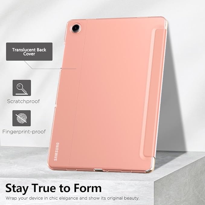 MoKo Case for Galaxy Tab A9+/A9 Plus 11 inch 2023, Slim Stand Protective Smart Cover with Hard PC Translucent Back Shell for Tab A9 Plus Tablet (SM-X210/X216/X218), Auto Wake/Sleep, Apricot Orange
