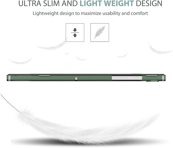 Cover for Samsung Galaxy Tab A9 Plus 11 inch Case Cover, Smart Flip Case Cover for Samsung Galaxy Tab A9+ 11 inch Translucent Back with Stylus Pen, Dark Green