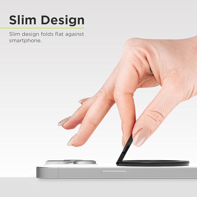 PureGear Magnetic Phone Grip Ring Stand, Magnetic Phone Ring Holder for MagSafe iPhone 16, 16 Pro, 16 Plus, 16 Pro Max, 15, 15 Plus, 14, 14 Pro, 14 Pro Max, 13, 12, Adjustable Kickstand(Carbon Fiber)