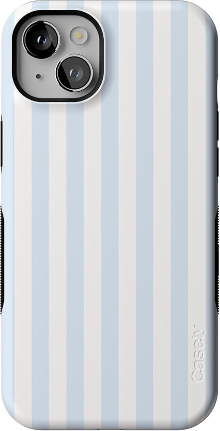 Casely iPhone 14 Case | Blue Stripes | Sunday Best | Compatible with MagSafe | Bold Protective Design