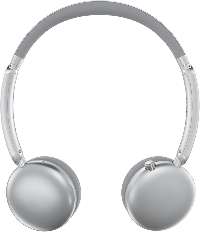 LORELEI Q60 Wireless Bluetooth On Ear Headphones，Built-in Micphone, 40 Hours Up Battery Life, Lightweight ，Bass Mode, Memory Earmuffs (Silver)