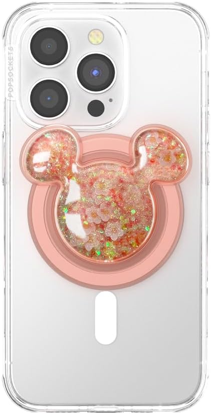 PopSockets Phone Grip for MagSafe with Kickstand, Magnetic Stand, Swappable Top, Secure Hold for iPhone MagSafe Cases, Phone & Tablet Grip, Disney - Tidepool Earridescent Daisy Charm