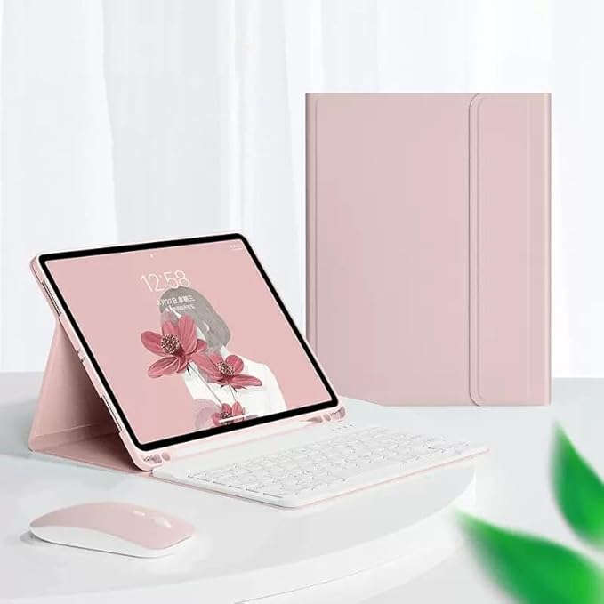 Backlit Keyboard Case for Galaxy Tab A9+ / A9 Plus 11 inch 2023 Tablet SM-X210/X216/X218 with Mouse, Detachable Backlight Color Case, Pink